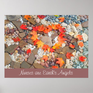 Nurses are Earth's Angels poster art prints Heart