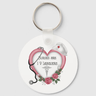Nurses Are IV Leaguers Keychain