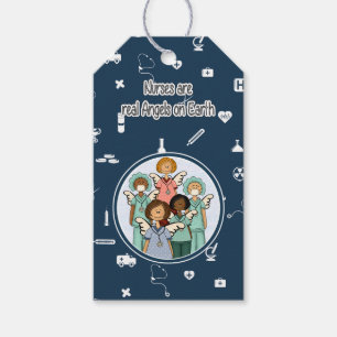Nurses are real Angels on Earth. Custom  Gift Tags