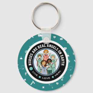 Nurses are Real Angels on Earth. Gift Keychains