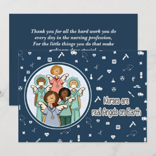 Nurses are real Angels on Earth. Group of Nurses Card