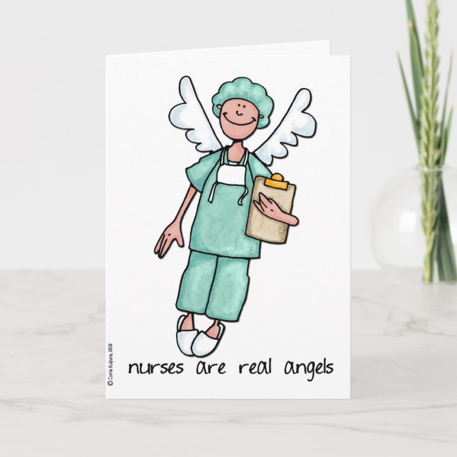 nurses are real angels thank you card (Front)