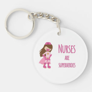 Nurses are Superheroes Custom Name Keychain