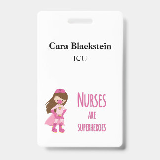 Nurses are Superheroes with Name and Department Badge