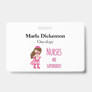 Nurses are Superheroes with Name and Department Badge
