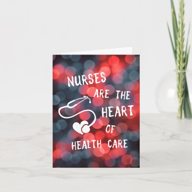 nurses are the heart of healthcare bokeh holiday card (Front)