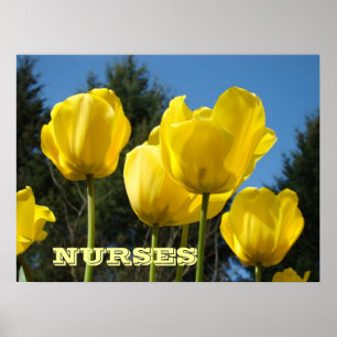 NURSES art prints Yellow Tulips Nursing posters