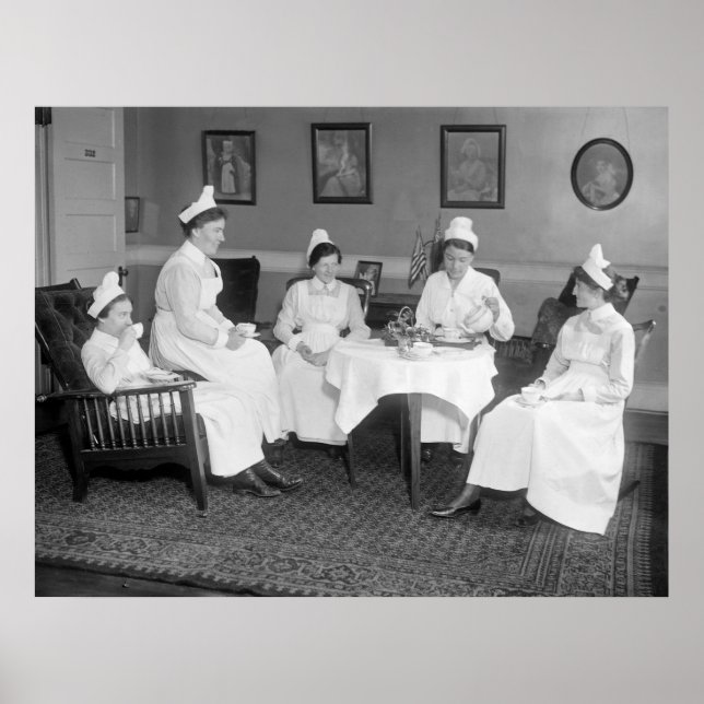 Nurses At Tea, early 1900s Poster (Front)