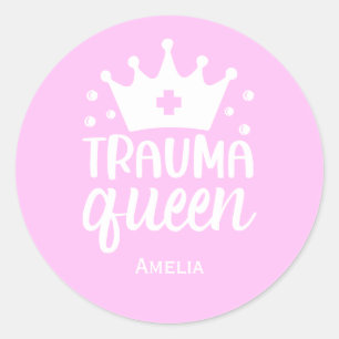 nurses birthdays pink cute gift girly name classic round sticker