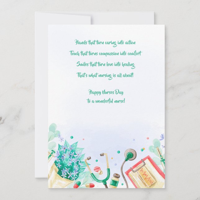 Nurses Day Elements Greeting Card (Front)