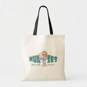 Nurses do it with heart  tote bag