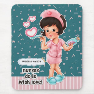 Nurses do it with Love Custom Nurses Appreciation  Mouse Pad