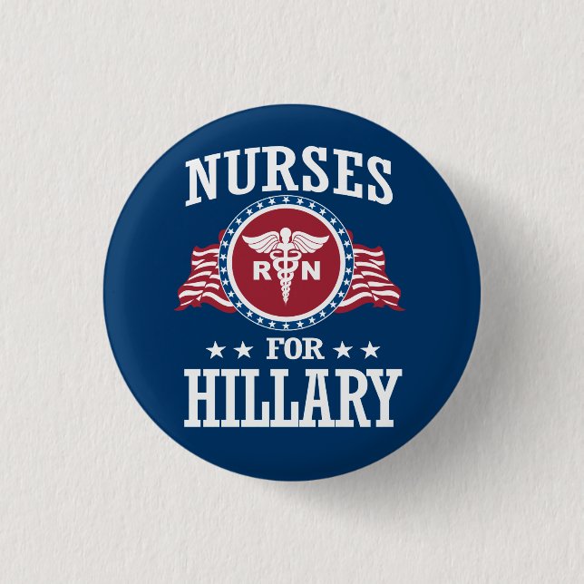 NURSES FOR HILLARY 1 INCH ROUND BUTTON (Front)