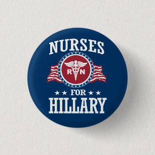 NURSES FOR HILLARY 1 INCH ROUND BUTTON