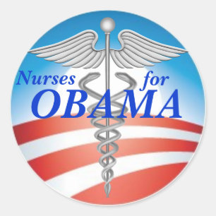 Nurses for OBAMA Classic Round Sticker