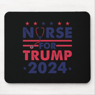 Nurses For Trump 2024 America Stars Flag Stripes T Mouse Pad