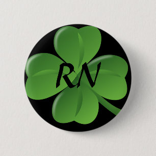 Nurse's Four leaf clover button