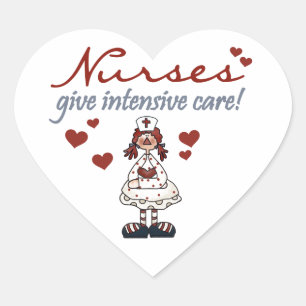 Nurses Give Intensive Care t-shirts and Gifts Heart Sticker