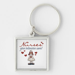 Nurses Give Intensive Care t-shirts and Gifts Keychain