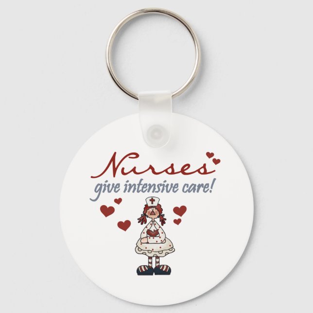 Nurses Give Intensive Care t-shirts and Gifts Keychain (Front)