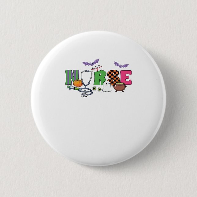 Nurses Halloween Classic T-Shirt 2 Inch Round Button (Front)