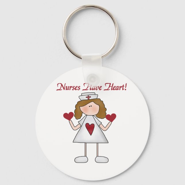 Nurses Have Heart T-shirts and Gifts Keychain (Front)