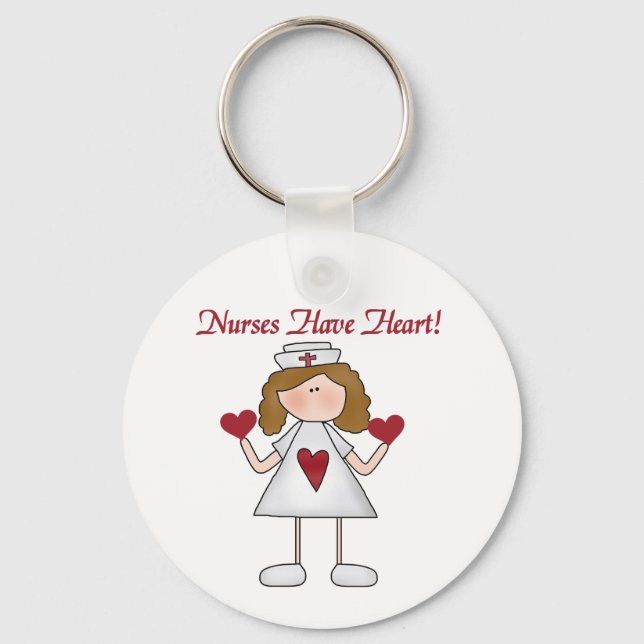 Nurses Have Heart T-shirts and Gifts Keychain (Front)