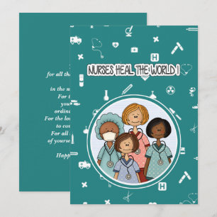 Nurses Heal the World. Nurse Appreciation Card