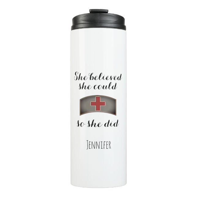 Nurse's Inspirational Personalized Thermal Tumbler (Front)