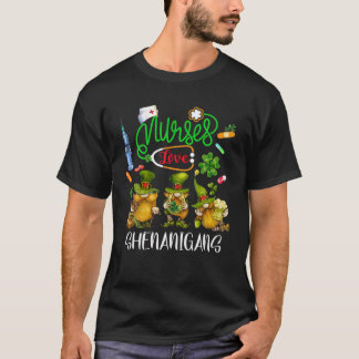 Nurses Love Shenanigans Gnome Nursing Lovers St Pa T-Shirt