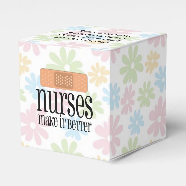 Nurses Make it Better, Cute Nurse Bandage Favor Box (Front Side)
