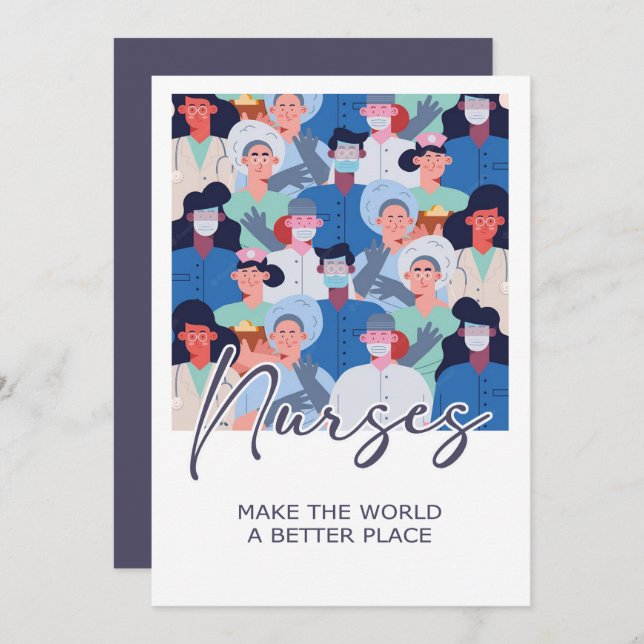 Nurses make the world a better place Flat Card (Front/Back)