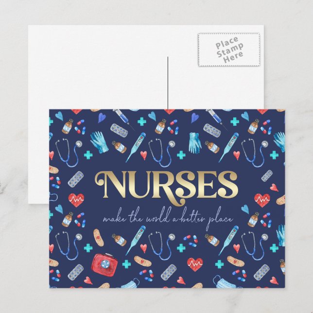 Nurses make the world a better place postcard (Front/Back)