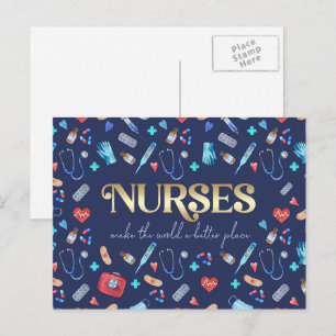 Nurses make the world a better place postcard