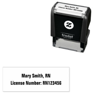 Nurses Name and License Number Bold Text Template Self-inking Stamp