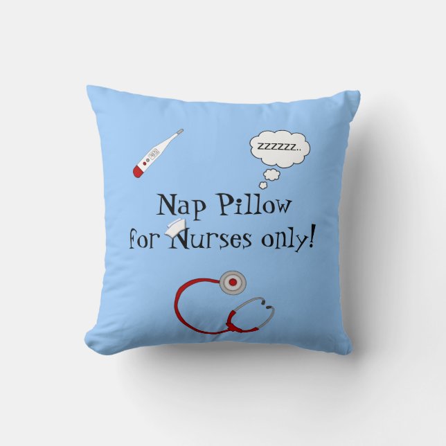 Nurses Nap Pillow-Stethoscope/Thermometer Throw Pillow (Front)