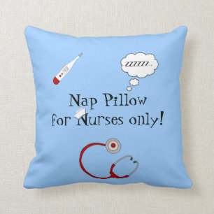 Nurses Nap Pillow-Stethoscope/Thermometer Throw Pillow