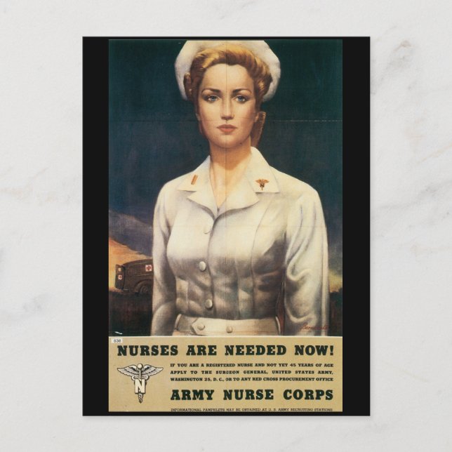 Nurses Needed World War II Postcard (Front)