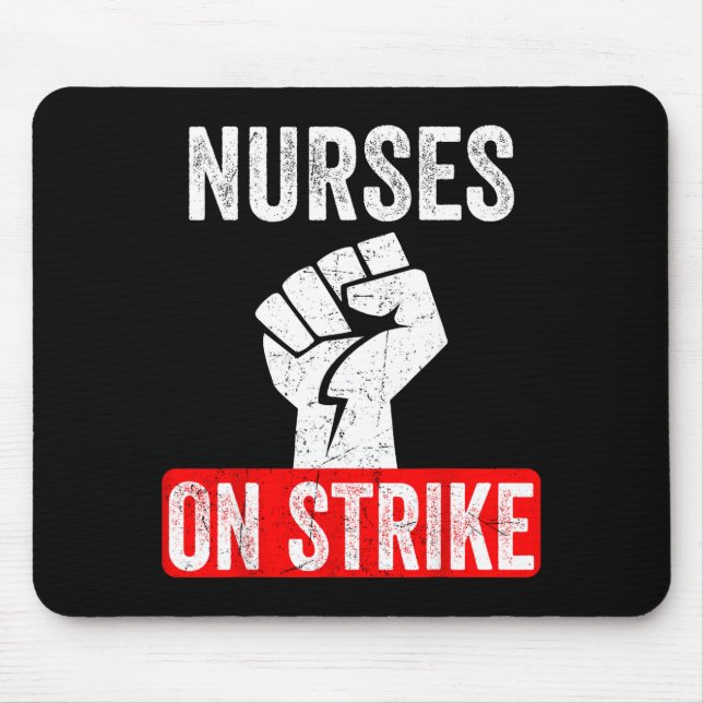 Nurses On Strike Nnu National Nurses United Staffi Mouse Pad (Front)