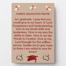 Nurse's Prayer Graduation Plaque