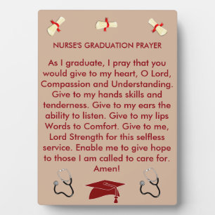 Nurse's Prayer Graduation Plaque