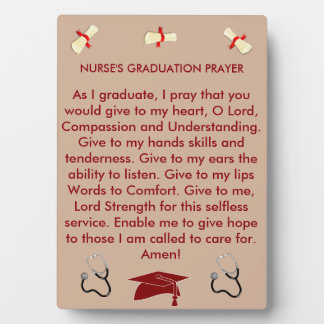 Nurse's Prayer Graduation Plaque
