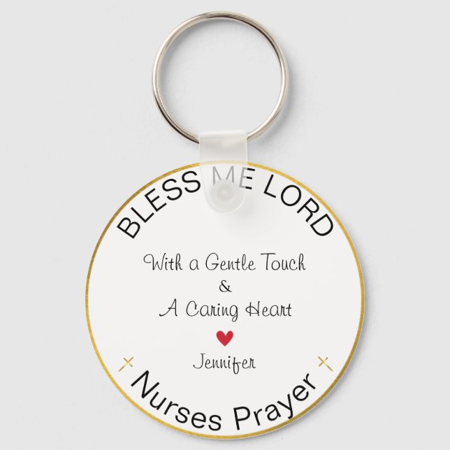  Nurses Prayer Personalized Blesss Me Lord   Keychain (Front)