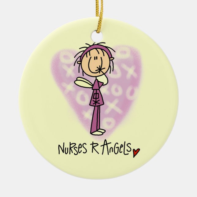 Nurses R Angels T-shirts and Gifts Ceramic Ornament (Front)