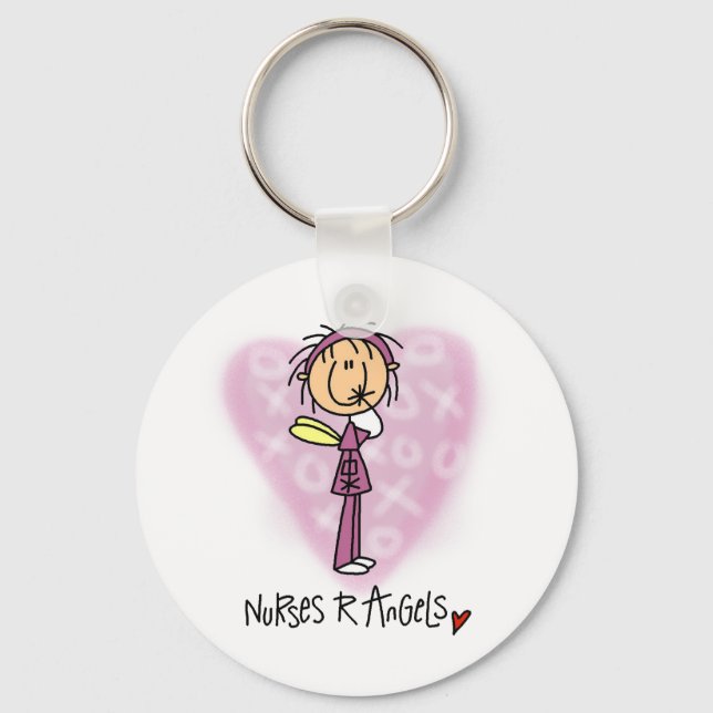 Nurses R Angels Tshirts and Gifts Keychain (Front)