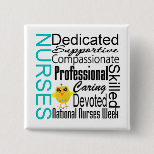 Nurses Recognition Collage - National Nurses Week 2 Inch Square Button