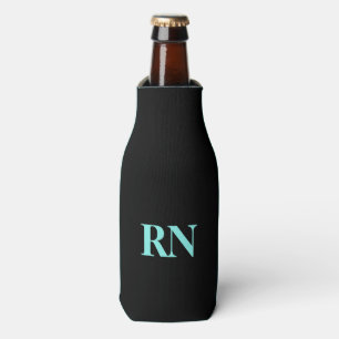 Nurses RN Black Personalized Bottle Cooler