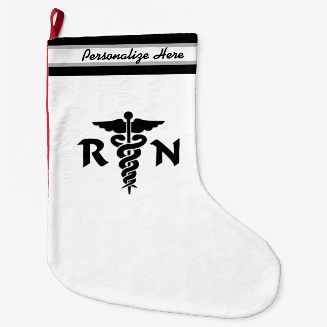 Nurses RN Nursing Large Christmas Stocking (Front)