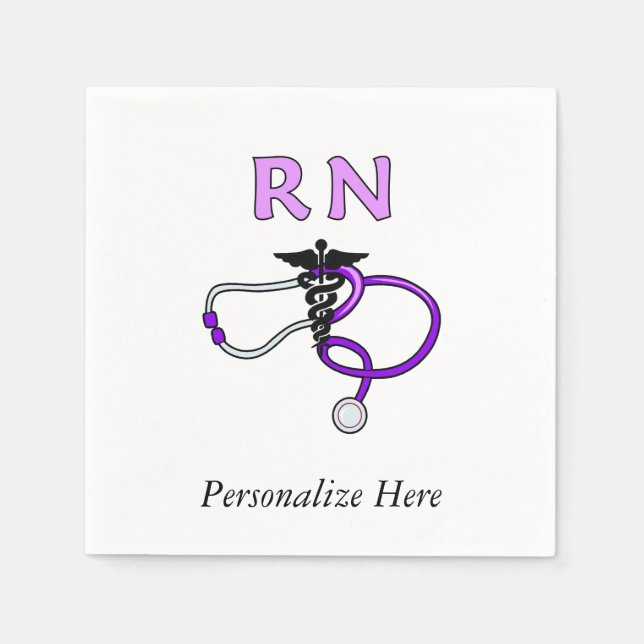 Nurses RN Stethoscope Napkin (Front)