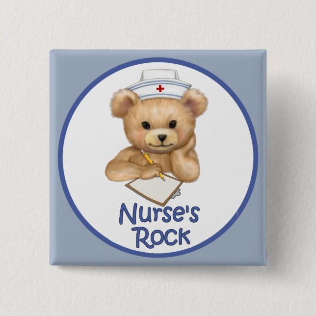 Nurse's Rock 2 Inch Square Button (Front)